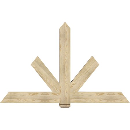 Ekena Millwork Kennewick Rough Sawn Timber Gable Bracket, Douglas Fir, 72"W x 45"H x 4"D x 6"F, 15/12 Pitch GBW072X45X0406KEN00RDF